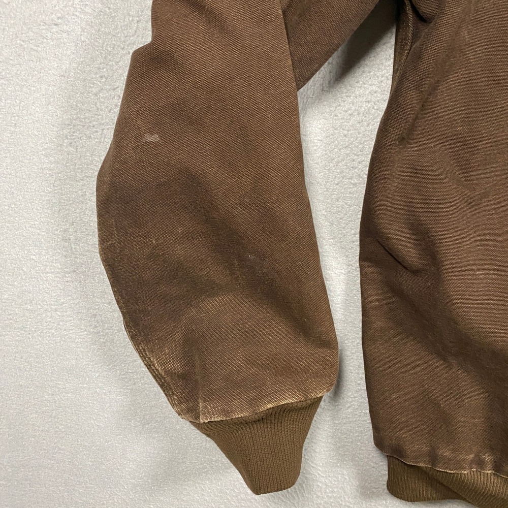 Carhartt Active Jacket Youth XL Brown Canvas Fleece Lined Hooded YYJ159 DKB - Picture 6 of 6